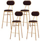 Nordic Low Back Bar-stool Round Seat Counter Bar Stool with Metal Legs Brown 4 Piece Set Bar Stool(30"H) Clearhalo 'Bar Furniture' 'Bar Stools' 'bar_stools' 'furn' 'furn_bar_stools' 'Furniture' 'Kitchen & Dining Furniture' 6222076