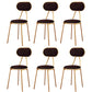 Nordic Low Back Bar-stool Round Seat Counter Bar Stool with Metal Legs Brown 6 Piece Set Short Stool(18"H) Clearhalo 'Bar Furniture' 'Bar Stools' 'bar_stools' 'furn' 'furn_bar_stools' 'Furniture' 'Kitchen & Dining Furniture' 6222081