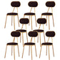 Nordic Low Back Bar-stool Round Seat Counter Bar Stool with Metal Legs Brown 8 Piece Set Short Stool(18"H) Clearhalo 'Bar Furniture' 'Bar Stools' 'bar_stools' 'furn' 'furn_bar_stools' 'Furniture' 'Kitchen & Dining Furniture' 6222082