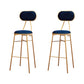 Nordic Low Back Bar-stool Round Seat Counter Bar Stool with Metal Legs Blue 2 Piece Set Counter Stool(26"H) Clearhalo 'Bar Furniture' 'Bar Stools' 'bar_stools' 'furn' 'furn_bar_stools' 'Furniture' 'Kitchen & Dining Furniture' 6222083