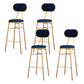 Nordic Low Back Bar-stool Round Seat Counter Bar Stool with Metal Legs Blue 4 Piece Set Counter Stool(26"H) Clearhalo 'Bar Furniture' 'Bar Stools' 'bar_stools' 'furn' 'furn_bar_stools' 'Furniture' 'Kitchen & Dining Furniture' 6222084