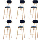 Nordic Low Back Bar-stool Round Seat Counter Bar Stool with Metal Legs Blue 6 Piece Set Counter Stool(26"H) Clearhalo 'Bar Furniture' 'Bar Stools' 'bar_stools' 'furn' 'furn_bar_stools' 'Furniture' 'Kitchen & Dining Furniture' 6222085