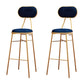 Nordic Low Back Bar-stool Round Seat Counter Bar Stool with Metal Legs Blue 2 Piece Set Bar Stool(30"H) Clearhalo 'Bar Furniture' 'Bar Stools' 'bar_stools' 'furn' 'furn_bar_stools' 'Furniture' 'Kitchen & Dining Furniture' 6222087