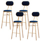 Nordic Low Back Bar-stool Round Seat Counter Bar Stool with Metal Legs Blue 4 Piece Set Bar Stool(30"H) Clearhalo 'Bar Furniture' 'Bar Stools' 'bar_stools' 'furn' 'furn_bar_stools' 'Furniture' 'Kitchen & Dining Furniture' 6222088