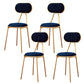 Nordic Low Back Bar-stool Round Seat Counter Bar Stool with Metal Legs Blue 4 Piece Set Short Stool(18"H) Clearhalo 'Bar Furniture' 'Bar Stools' 'bar_stools' 'furn' 'furn_bar_stools' 'Furniture' 'Kitchen & Dining Furniture' 6222092