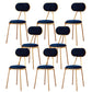 Nordic Low Back Bar-stool Round Seat Counter Bar Stool with Metal Legs Blue 8 Piece Set Short Stool(18"H) Clearhalo 'Bar Furniture' 'Bar Stools' 'bar_stools' 'furn' 'furn_bar_stools' 'Furniture' 'Kitchen & Dining Furniture' 6222094