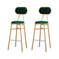 Nordic Low Back Bar-stool Round Seat Counter Bar Stool with Metal Legs Green 2 Piece Set Counter Stool(26"H) Clearhalo 'Bar Furniture' 'Bar Stools' 'bar_stools' 'furn' 'furn_bar_stools' 'Furniture' 'Kitchen & Dining Furniture' 6222095