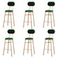 Nordic Low Back Bar-stool Round Seat Counter Bar Stool with Metal Legs Green 6 Piece Set Counter Stool(26"H) Clearhalo 'Bar Furniture' 'Bar Stools' 'bar_stools' 'furn' 'furn_bar_stools' 'Furniture' 'Kitchen & Dining Furniture' 6222097