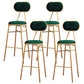Nordic Low Back Bar-stool Round Seat Counter Bar Stool with Metal Legs Green 4 Piece Set Bar Stool(30"H) Clearhalo 'Bar Furniture' 'Bar Stools' 'bar_stools' 'furn' 'furn_bar_stools' 'Furniture' 'Kitchen & Dining Furniture' 6222100