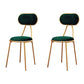 Nordic Low Back Bar-stool Round Seat Counter Bar Stool with Metal Legs Green 2 Piece Set Short Stool(18"H) Clearhalo 'Bar Furniture' 'Bar Stools' 'bar_stools' 'furn' 'furn_bar_stools' 'Furniture' 'Kitchen & Dining Furniture' 6222103