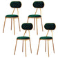 Nordic Low Back Bar-stool Round Seat Counter Bar Stool with Metal Legs Green 4 Piece Set Short Stool(18"H) Clearhalo 'Bar Furniture' 'Bar Stools' 'bar_stools' 'furn' 'furn_bar_stools' 'Furniture' 'Kitchen & Dining Furniture' 6222104