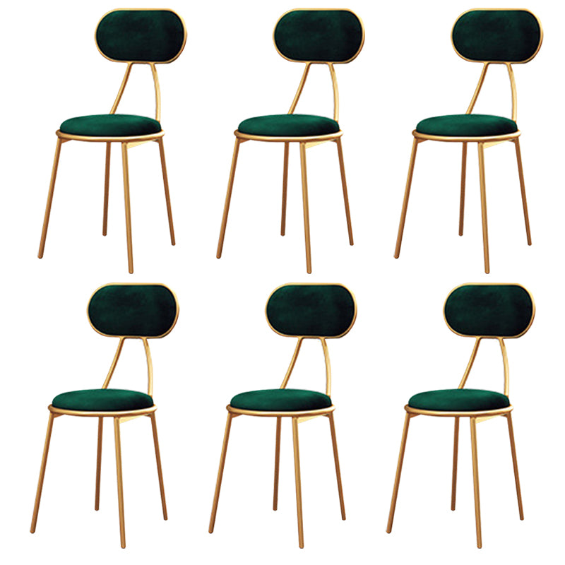 Nordic Low Back Bar-stool Round Seat Counter Bar Stool with Metal Legs Green 6 Piece Set Short Stool(18"H) Clearhalo 'Bar Furniture' 'Bar Stools' 'bar_stools' 'furn' 'furn_bar_stools' 'Furniture' 'Kitchen & Dining Furniture' 6222105