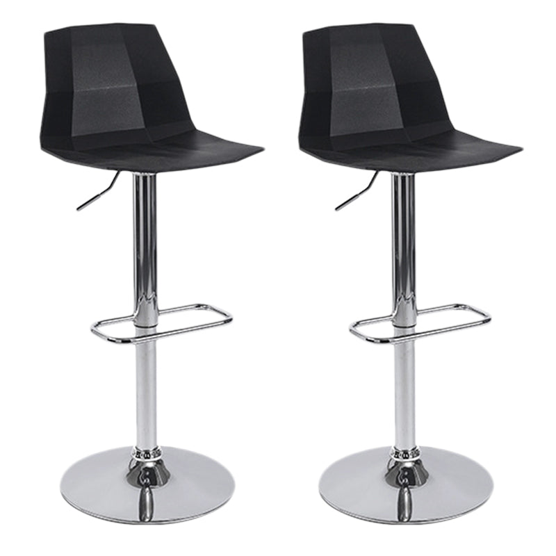 Industrial Adjustable Height Bar Stool Metal Bar Stool for Kitchen Black 2 Piece Set Clearhalo 'Bar Furniture' 'Bar Stools' 'bar_stools' 'furn' 'furn_bar_stools' 'Furniture' 'Kitchen & Dining Furniture' 6222227