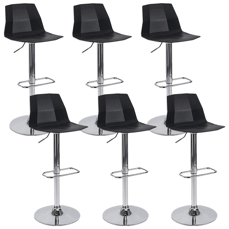 Industrial Adjustable Height Bar Stool Metal Bar Stool for Kitchen Black 6 Piece Set Clearhalo 'Bar Furniture' 'Bar Stools' 'bar_stools' 'furn' 'furn_bar_stools' 'Furniture' 'Kitchen & Dining Furniture' 6222231