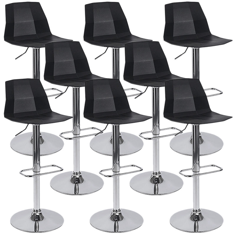Industrial Adjustable Height Bar Stool Metal Bar Stool for Kitchen Black 8 Piece Set Clearhalo 'Bar Furniture' 'Bar Stools' 'bar_stools' 'furn' 'furn_bar_stools' 'Furniture' 'Kitchen & Dining Furniture' 6222233