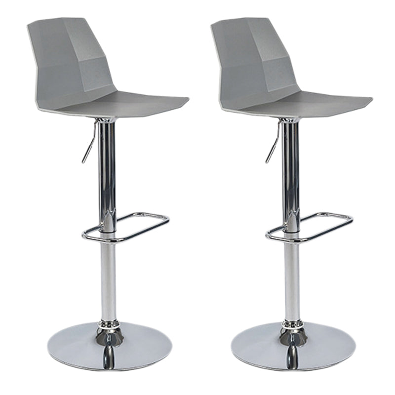 Industrial Adjustable Height Bar Stool Metal Bar Stool for Kitchen Grey 2 Piece Set Clearhalo 'Bar Furniture' 'Bar Stools' 'bar_stools' 'furn' 'furn_bar_stools' 'Furniture' 'Kitchen & Dining Furniture' 6222235