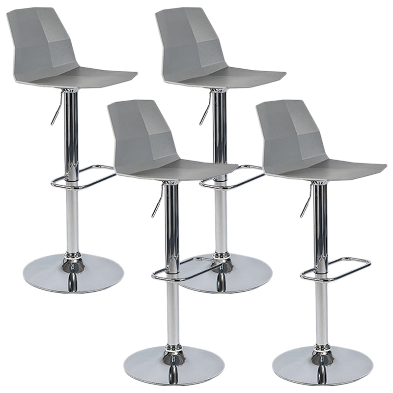 Industrial Adjustable Height Bar Stool Metal Bar Stool for Kitchen Grey 4 Piece Set Clearhalo 'Bar Furniture' 'Bar Stools' 'bar_stools' 'furn' 'furn_bar_stools' 'Furniture' 'Kitchen & Dining Furniture' 6222237