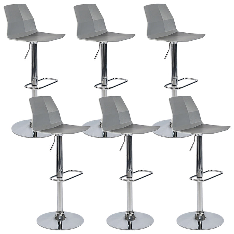 Industrial Adjustable Height Bar Stool Metal Bar Stool for Kitchen Grey 6 Piece Set Clearhalo 'Bar Furniture' 'Bar Stools' 'bar_stools' 'furn' 'furn_bar_stools' 'Furniture' 'Kitchen & Dining Furniture' 6222239