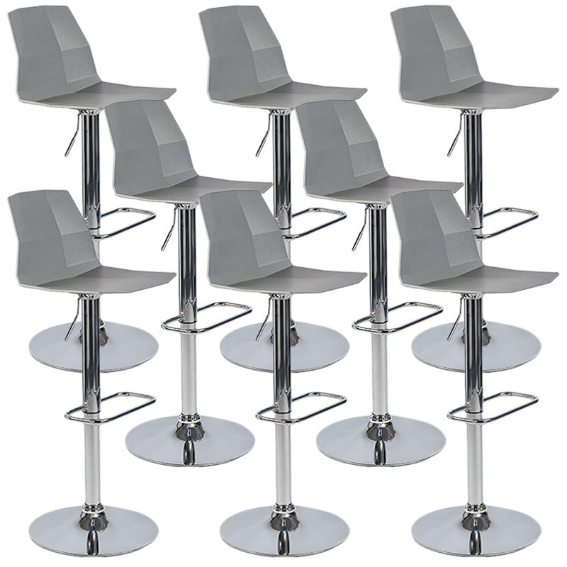 Industrial Adjustable Height Bar Stool Metal Bar Stool for Kitchen Grey 8 Piece Set Clearhalo 'Bar Furniture' 'Bar Stools' 'bar_stools' 'furn' 'furn_bar_stools' 'Furniture' 'Kitchen & Dining Furniture' 6222240