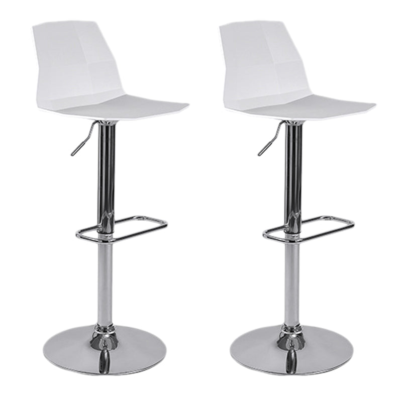 Industrial Adjustable Height Bar Stool Metal Bar Stool for Kitchen White 2 Piece Set Clearhalo 'Bar Furniture' 'Bar Stools' 'bar_stools' 'furn' 'furn_bar_stools' 'Furniture' 'Kitchen & Dining Furniture' 6222243