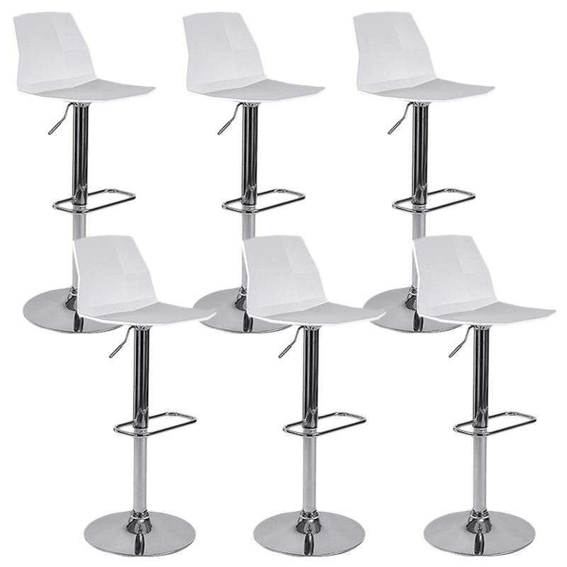 Industrial Adjustable Height Bar Stool Metal Bar Stool for Kitchen White 6 Piece Set Clearhalo 'Bar Furniture' 'Bar Stools' 'bar_stools' 'furn' 'furn_bar_stools' 'Furniture' 'Kitchen & Dining Furniture' 6222246