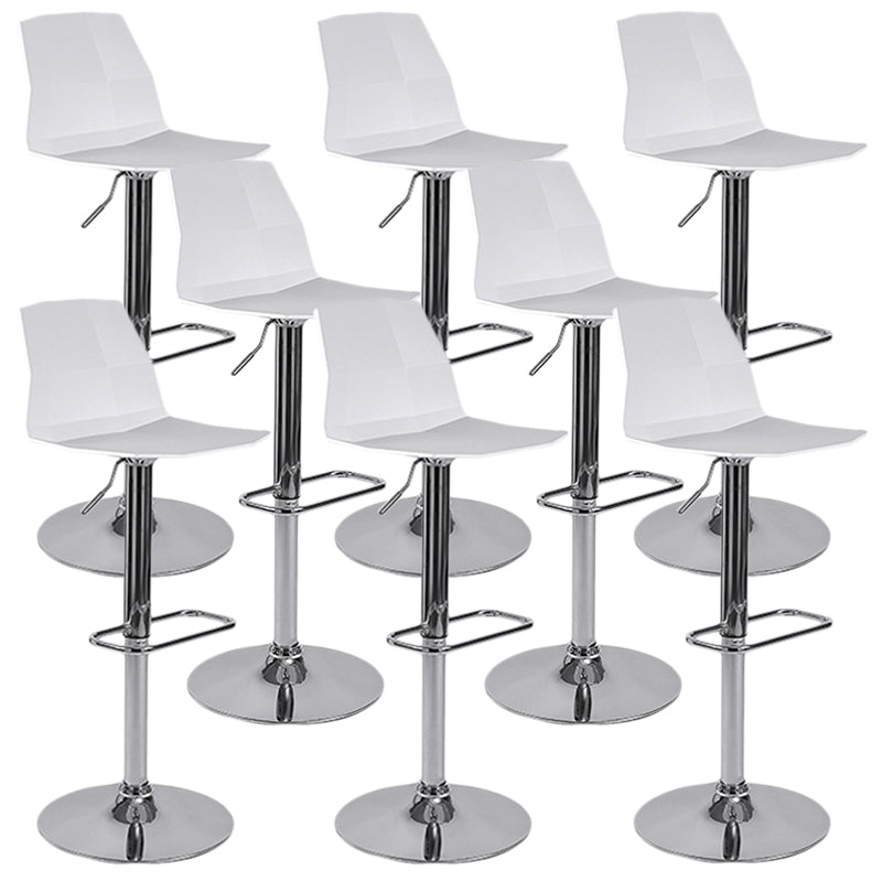 Industrial Adjustable Height Bar Stool Metal Bar Stool for Kitchen White 8 Piece Set Clearhalo 'Bar Furniture' 'Bar Stools' 'bar_stools' 'furn' 'furn_bar_stools' 'Furniture' 'Kitchen & Dining Furniture' 6222248