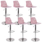Industrial Adjustable Height Bar Stool Metal Bar Stool for Kitchen Pink 6 Piece Set Clearhalo 'Bar Furniture' 'Bar Stools' 'bar_stools' 'furn' 'furn_bar_stools' 'Furniture' 'Kitchen & Dining Furniture' 6222255