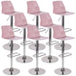 Industrial Adjustable Height Bar Stool Metal Bar Stool for Kitchen Pink 8 Piece Set Clearhalo 'Bar Furniture' 'Bar Stools' 'bar_stools' 'furn' 'furn_bar_stools' 'Furniture' 'Kitchen & Dining Furniture' 6222256
