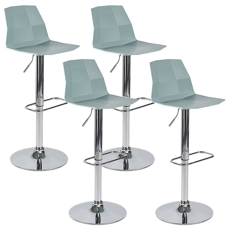Industrial Adjustable Height Bar Stool Metal Bar Stool for Kitchen Turquoise 4 Piece Set Clearhalo 'Bar Furniture' 'Bar Stools' 'bar_stools' 'furn' 'furn_bar_stools' 'Furniture' 'Kitchen & Dining Furniture' 6222262