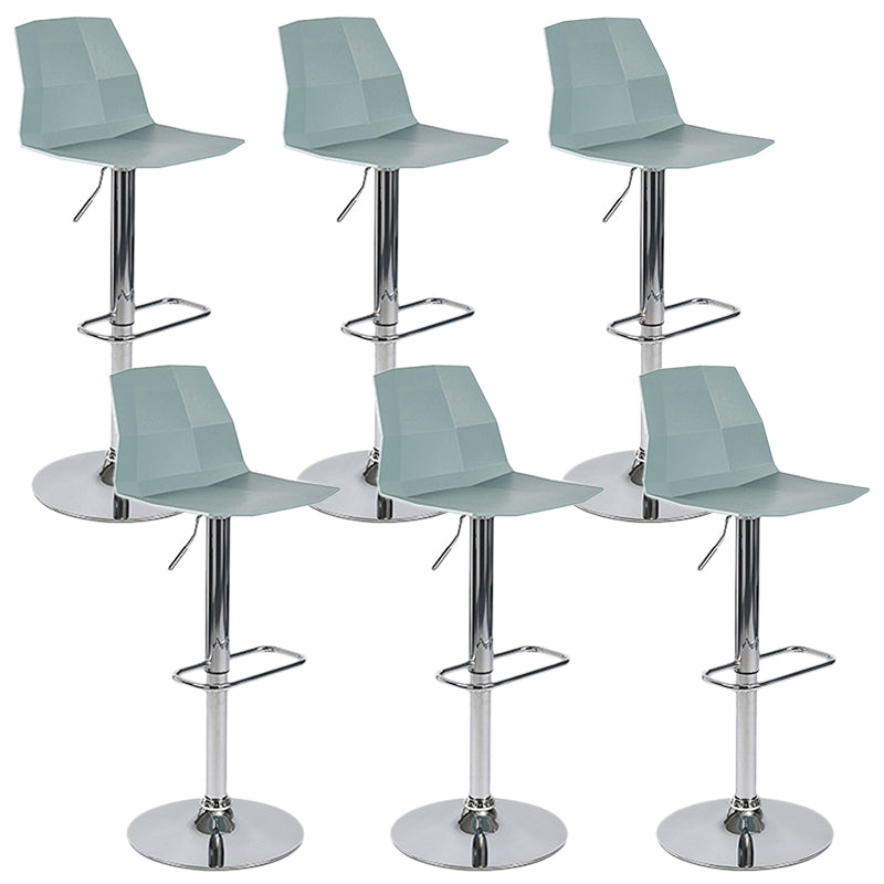 Industrial Adjustable Height Bar Stool Metal Bar Stool for Kitchen Turquoise 6 Piece Set Clearhalo 'Bar Furniture' 'Bar Stools' 'bar_stools' 'furn' 'furn_bar_stools' 'Furniture' 'Kitchen & Dining Furniture' 6222263