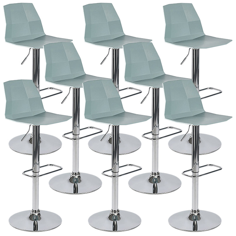 Industrial Adjustable Height Bar Stool Metal Bar Stool for Kitchen Turquoise 8 Piece Set Clearhalo 'Bar Furniture' 'Bar Stools' 'bar_stools' 'furn' 'furn_bar_stools' 'Furniture' 'Kitchen & Dining Furniture' 6222264
