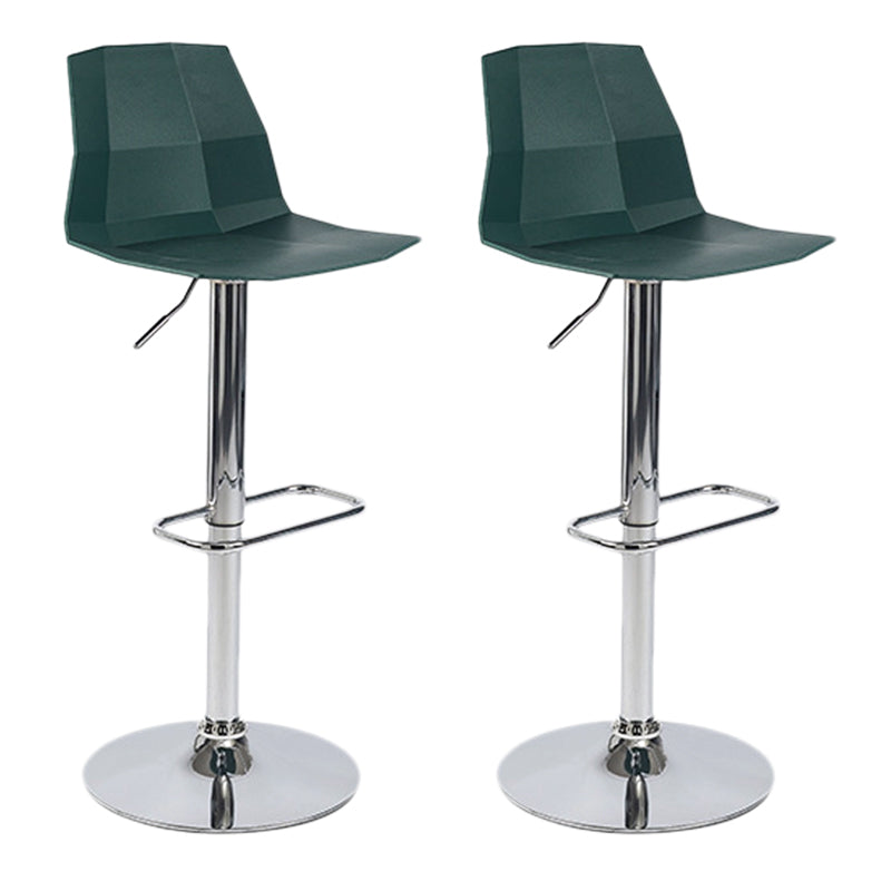 Industrial Adjustable Height Bar Stool Metal Bar Stool for Kitchen Blackish Green 2 Piece Set Clearhalo 'Bar Furniture' 'Bar Stools' 'bar_stools' 'furn' 'furn_bar_stools' 'Furniture' 'Kitchen & Dining Furniture' 6222265