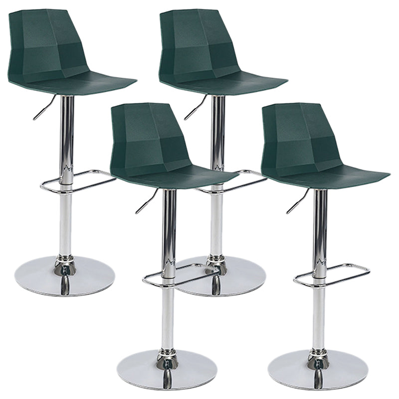 Industrial Adjustable Height Bar Stool Metal Bar Stool for Kitchen Blackish Green 4 Piece Set Clearhalo 'Bar Furniture' 'Bar Stools' 'bar_stools' 'furn' 'furn_bar_stools' 'Furniture' 'Kitchen & Dining Furniture' 6222266