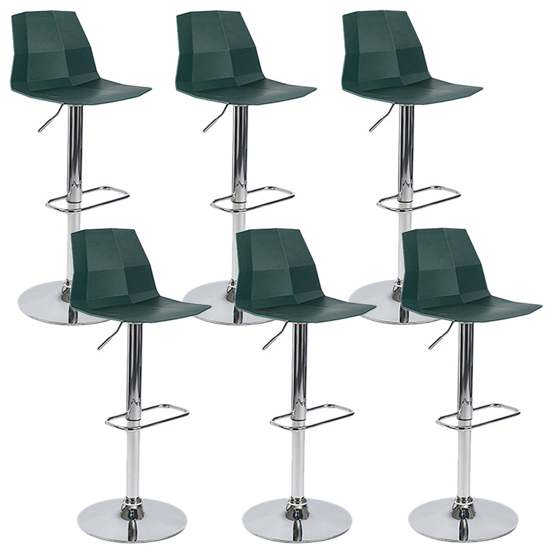 Industrial Adjustable Height Bar Stool Metal Bar Stool for Kitchen Blackish Green 6 Piece Set Clearhalo 'Bar Furniture' 'Bar Stools' 'bar_stools' 'furn' 'furn_bar_stools' 'Furniture' 'Kitchen & Dining Furniture' 6222267