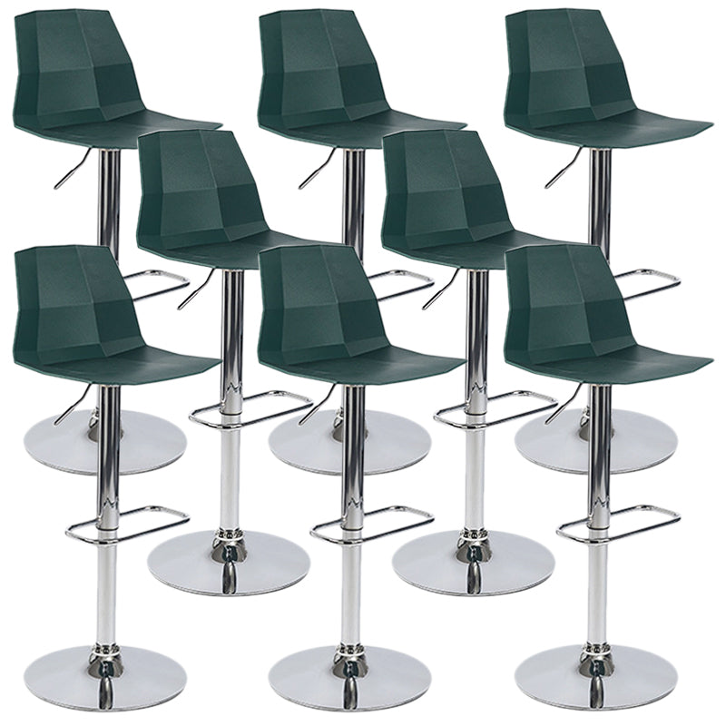 Industrial Adjustable Height Bar Stool Metal Bar Stool for Kitchen Blackish Green 8 Piece Set Clearhalo 'Bar Furniture' 'Bar Stools' 'bar_stools' 'furn' 'furn_bar_stools' 'Furniture' 'Kitchen & Dining Furniture' 6222268