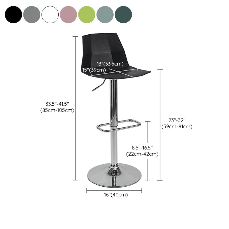 Industrial Adjustable Height Bar Stool Metal Bar Stool for Kitchen Clearhalo 'Bar Furniture' 'Bar Stools' 'bar_stools' 'furn' 'furn_bar_stools' 'Furniture' 'Kitchen & Dining Furniture' 6222269