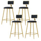 Nordic Style Bar-stool Round Seat Counter Bar Stool with Metal Legs for Home Use Black 4 Piece Set Counter Stool(26"H) Clearhalo 'Bar Furniture' 'Bar Stools' 'bar_stools' 'furn' 'furn_bar_stools' 'Furniture' 'Kitchen & Dining Furniture' 6222271
