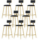 Nordic Style Bar-stool Round Seat Counter Bar Stool with Metal Legs for Home Use Black 8 Piece Set Bar Stool(30"H) Clearhalo 'Bar Furniture' 'Bar Stools' 'bar_stools' 'furn' 'furn_bar_stools' 'Furniture' 'Kitchen & Dining Furniture' 6222277