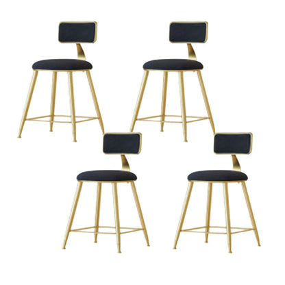 Nordic Style Bar-stool Round Seat Counter Bar Stool with Metal Legs for Home Use Black 4 Piece Set Short Stool(18"H) Clearhalo 'Bar Furniture' 'Bar Stools' 'bar_stools' 'furn' 'furn_bar_stools' 'Furniture' 'Kitchen & Dining Furniture' 6222278
