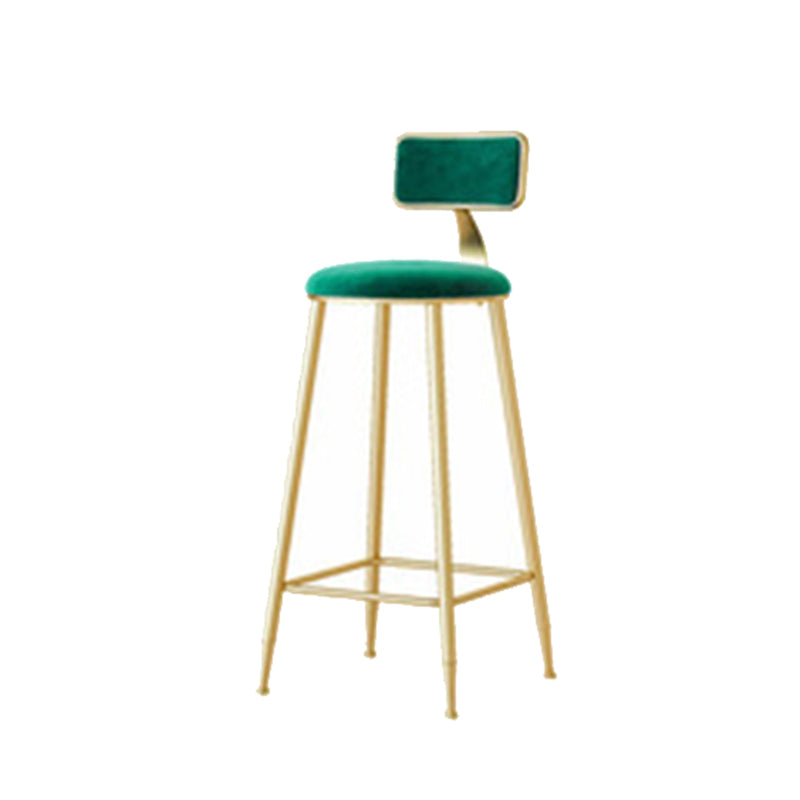 Nordic Style Bar-stool Round Seat Counter Bar Stool with Metal Legs for Home Use Clearhalo 'Bar Furniture' 'Bar Stools' 'bar_stools' 'furn' 'furn_bar_stools' 'Furniture' 'Kitchen & Dining Furniture' 6222279