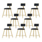 Nordic Style Bar-stool Round Seat Counter Bar Stool with Metal Legs for Home Use Black 8 Piece Set Short Stool(18"H) Clearhalo 'Bar Furniture' 'Bar Stools' 'bar_stools' 'furn' 'furn_bar_stools' 'Furniture' 'Kitchen & Dining Furniture' 6222281