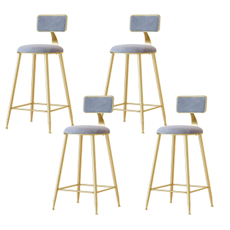 Nordic Style Bar-stool Round Seat Counter Bar Stool with Metal Legs for Home Use Grey 4 Piece Set Counter Stool(26"H) Clearhalo 'Bar Furniture' 'Bar Stools' 'bar_stools' 'furn' 'furn_bar_stools' 'Furniture' 'Kitchen & Dining Furniture' 6222282