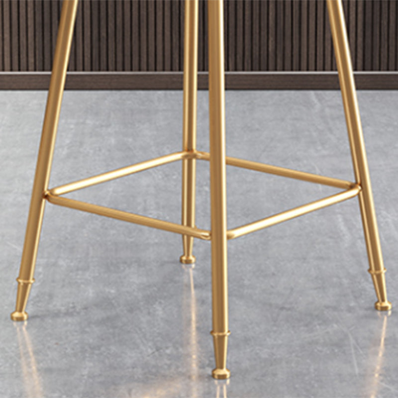 Nordic Style Bar-stool Round Seat Counter Bar Stool with Metal Legs for Home Use Clearhalo 'Bar Furniture' 'Bar Stools' 'bar_stools' 'furn' 'furn_bar_stools' 'Furniture' 'Kitchen & Dining Furniture' 6222283