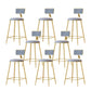 Nordic Style Bar-stool Round Seat Counter Bar Stool with Metal Legs for Home Use Grey 8 Piece Set Counter Stool(26"H) Clearhalo 'Bar Furniture' 'Bar Stools' 'bar_stools' 'furn' 'furn_bar_stools' 'Furniture' 'Kitchen & Dining Furniture' 6222285