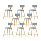 Nordic Style Bar-stool Round Seat Counter Bar Stool with Metal Legs for Home Use Grey 8 Piece Set Short Stool(18"H) Clearhalo 'Bar Furniture' 'Bar Stools' 'bar_stools' 'furn' 'furn_bar_stools' 'Furniture' 'Kitchen & Dining Furniture' 6222292