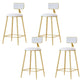 Nordic Style Bar-stool Round Seat Counter Bar Stool with Metal Legs for Home Use White 4 Piece Set Counter Stool(26"H) Clearhalo 'Bar Furniture' 'Bar Stools' 'bar_stools' 'furn' 'furn_bar_stools' 'Furniture' 'Kitchen & Dining Furniture' 6222294