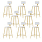 Nordic Style Bar-stool Round Seat Counter Bar Stool with Metal Legs for Home Use White 8 Piece Set Counter Stool(26"H) Clearhalo 'Bar Furniture' 'Bar Stools' 'bar_stools' 'furn' 'furn_bar_stools' 'Furniture' 'Kitchen & Dining Furniture' 6222295