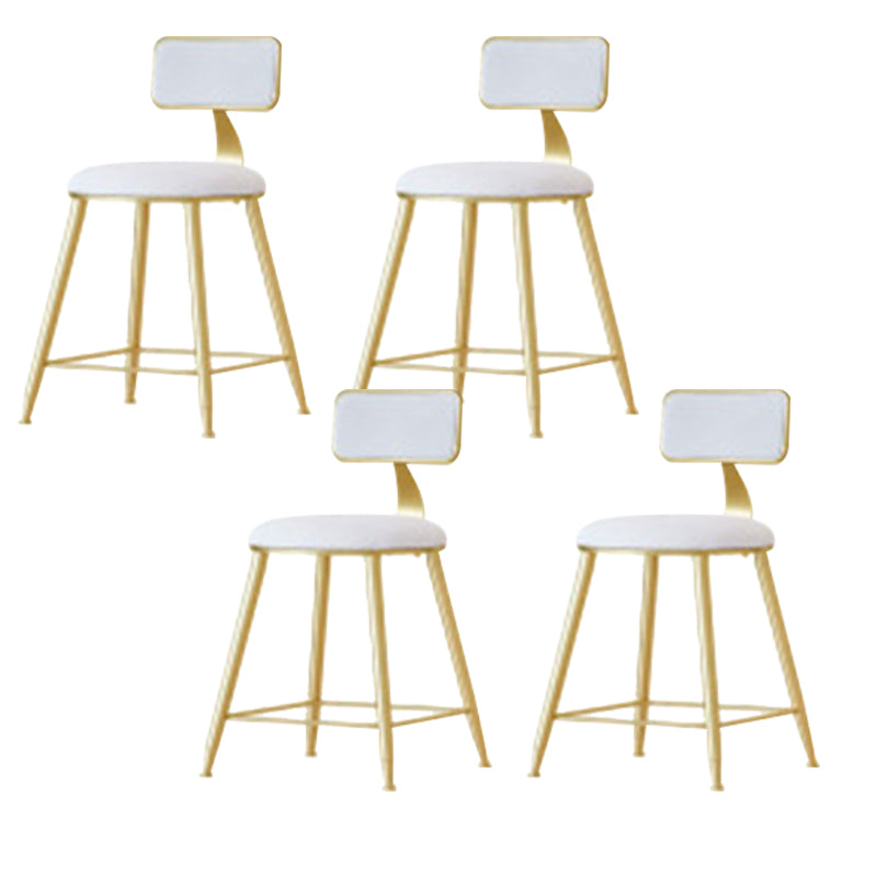 Nordic Style Bar-stool Round Seat Counter Bar Stool with Metal Legs for Home Use White 4 Piece Set Short Stool(18"H) Clearhalo 'Bar Furniture' 'Bar Stools' 'bar_stools' 'furn' 'furn_bar_stools' 'Furniture' 'Kitchen & Dining Furniture' 6222298