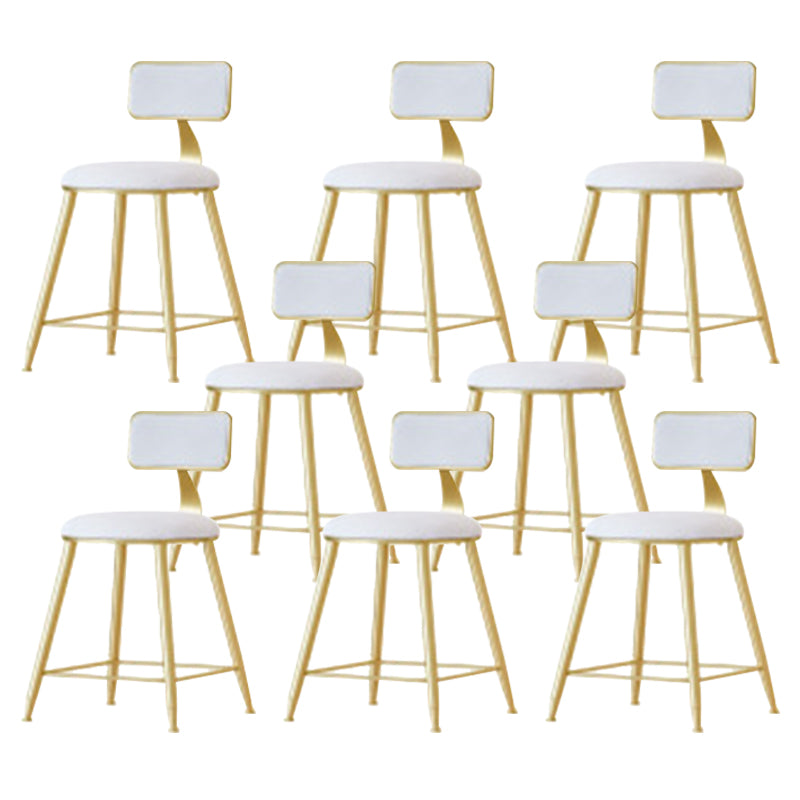 Nordic Style Bar-stool Round Seat Counter Bar Stool with Metal Legs for Home Use White 8 Piece Set Short Stool(18"H) Clearhalo 'Bar Furniture' 'Bar Stools' 'bar_stools' 'furn' 'furn_bar_stools' 'Furniture' 'Kitchen & Dining Furniture' 6222299