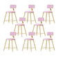 Nordic Style Bar-stool Round Seat Counter Bar Stool with Metal Legs for Home Use Pink 8 Piece Set Short Stool(18"H) Clearhalo 'Bar Furniture' 'Bar Stools' 'bar_stools' 'furn' 'furn_bar_stools' 'Furniture' 'Kitchen & Dining Furniture' 6222305
